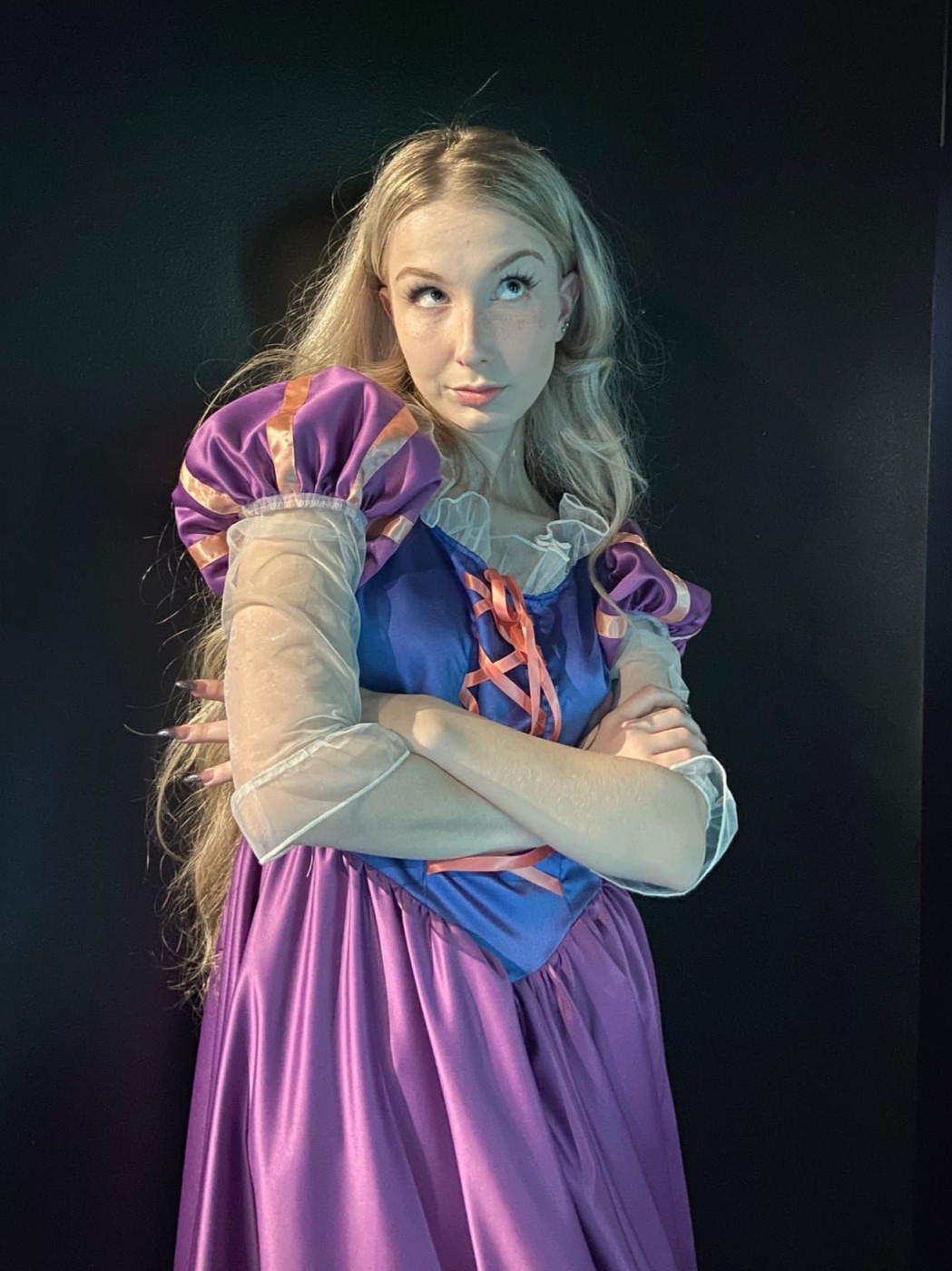 A team member dressed as Rapunzel